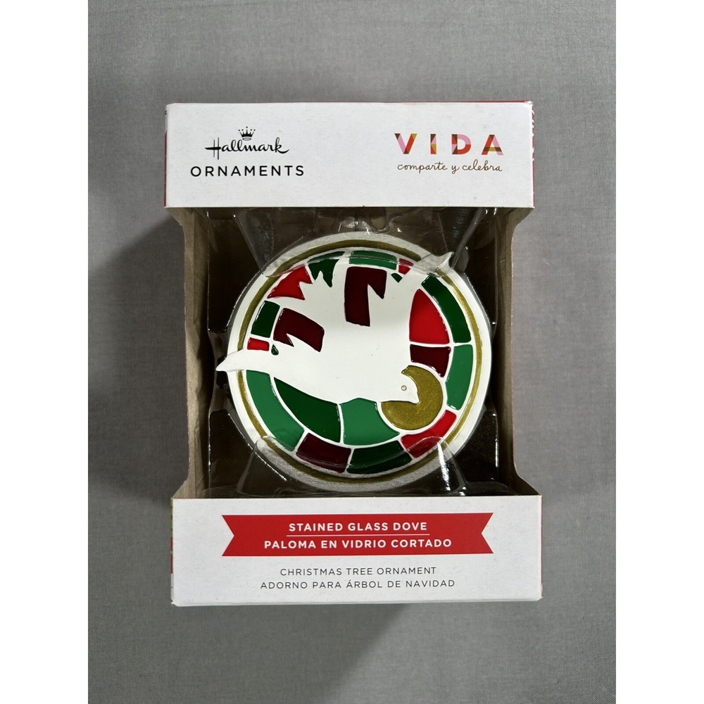 Hallmark Ornament Christmas Stained Glass Dove new in box, box has slight damage